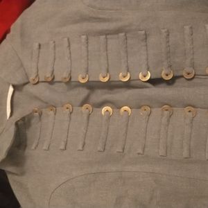 Soft surroundings sage green peacock wayst coin button front tonic blazer